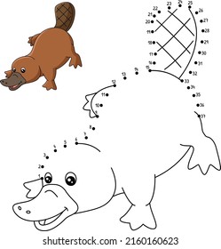 Dot to Dot Platypus Coloring Page for Kids