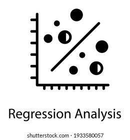 Dot plot chart vector regression analysis in solid style 