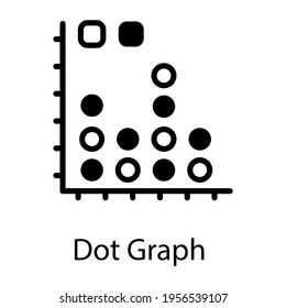 Dot Plot Chart Vector, Regression Analysis In Solid Style 