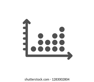 Dot plot graph icon. Presentation chart sign. Market analytics symbol. Quality design element. Classic style icon. Vector