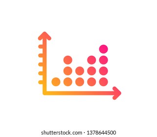 Dot plot graph icon. Presentation chart sign. Market analytics symbol. Classic flat style. Gradient dot plot icon. Vector