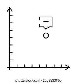 vetor de ícone de linha de visualização de plotagem de pontos. sinal de visualização de plotagem de pontos. símbolo de contorno isolado ilustração em preto