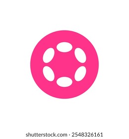 DOT, logotipo de icono de diseño plano de moneda Polkadot
