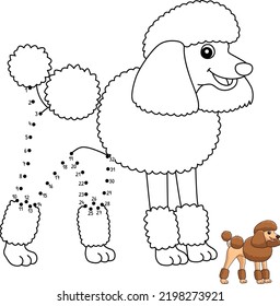 Dot-to-Dot-Poodle-Hund-Einzelfarbseite 