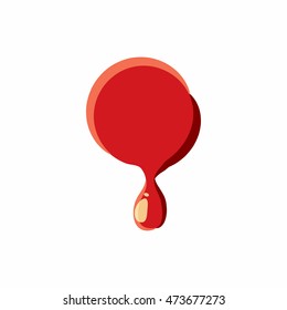 Dot punctuation mark isolated on white background. Red bloody dot vector illustration