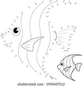 Dot to dot puzzle for children. Connect dots game. fish illustration