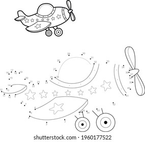 Rompecabezas punto a punto para los niños. Conectar puntos de juego. ilustración de plano