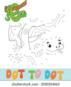 Dot to dot puzzle. Connect dots game. snake vector illustration