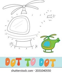 Dot to dot puzzle. Connect dots game. helicopter vector illustration