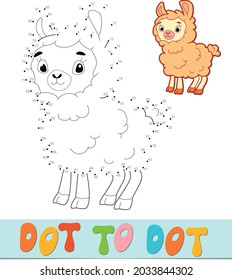 Dot to dot puzzle. Connect dots game. sheep vector illustration
