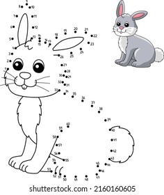 Dot to Dot Rabbit Coloring Page for Kids
