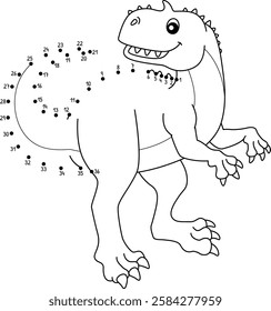 Dot to Dot Rajasaurus Dinosaur Animal Isolated