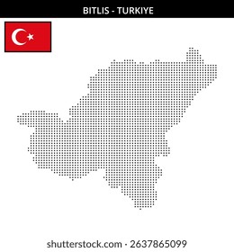 Dot raster map of Turkey's Bitlis region