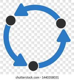 Dot rotation EPS vector pictogram. Illustration contains flat dot rotation iconic symbol on a chess transparent background.