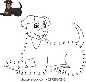 Dot to Dot Rottweiler Coloring Page for Kids