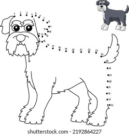 Dot to Dot Schnauzer Coloring Page for Kids