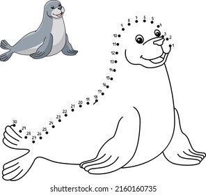 Dot to Dot Seal Coloring Page for Kids