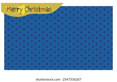 Dot seamless pattern of Christmas image with blue polka dots on a blue background