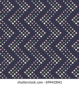 Dot seamless pattern. Crankle. Zigzag
