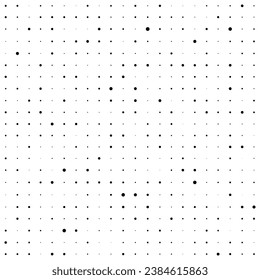 Dot seamless pattern. Subtle dots pattern. Halftone grid. Small point texture. Digital black points isolated on white background for print design. Square net. Dotted patern. Vector illustration