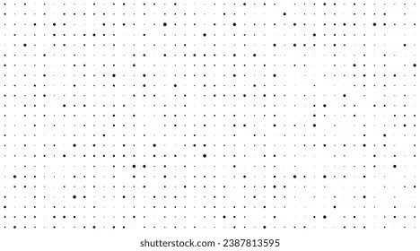 Dot seamless pattern. Subtle fades dots pattern. Halftone faded grid. Small point fadew texture. Digital black fading points isolated on white background for print net design. Vector illustration