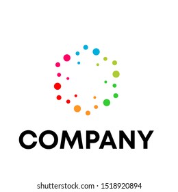 Dot shape hexagon logo design
