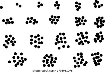 dot shape variations for design, study or business purposes