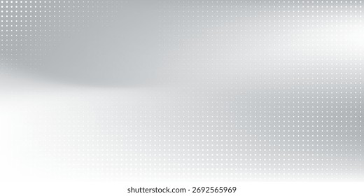 Dot silver foil background with metal mirror texture. Chrome gradient surface with light gloss modern