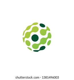 dot sphere tech connection logo vector icon