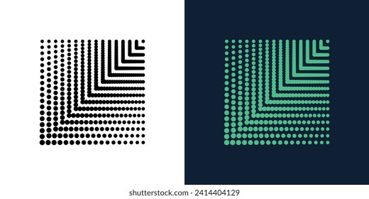 Dot spiral logo design with modern style|Doted logo| premium vector