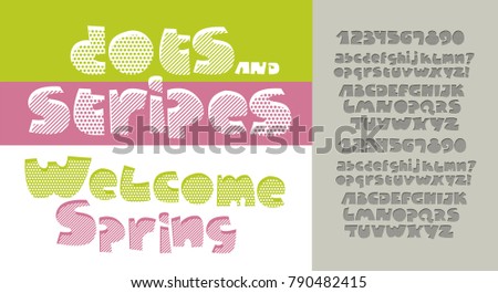 Dot Stripes Pattern Letters Print Web Stock Vector Royalty Free