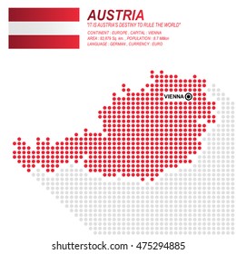 Dot style of Austrian map and flag on white background.(EPS10 art vector)