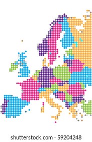 Dot Style Illustration Of Europe Map