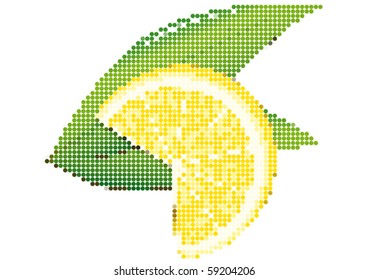 Dot Style Illustration of Lemon