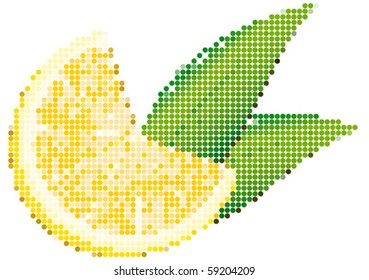 Dot Style Illustration of Lemon