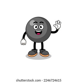 dot symbol cartoon doing wave hand gesture , character design