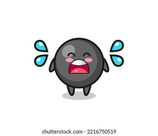 dot symbol cartoon illustration with crying gesture , cute design