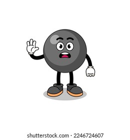 símbolo de punto ilustración de caricatura haciendo paro de la mano , diseño de caracteres
