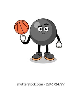 dot symbol illustration as a basketball player , character design