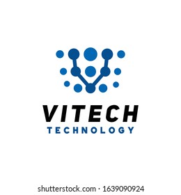 Dot Technology logo design vector template with flat color Concept style. Digital Symbol and Internet icon for App, web, studio,startup, Company And Business.