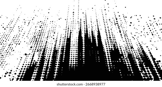 Plano de fundo da textura de pontos. Textura grunge pontilhada de meio-tom. Fundo transparente branco da textura grunge do meio-tom do vetor. 