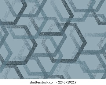 Patrón de vector geométrico de hexágono de textura de punto. Repetir el diseño gráfico de fondo del peine de miel. Formas hexagonales con puntos de degradado. Ornamento de geometría decorativa. Impresión textil abstracta.