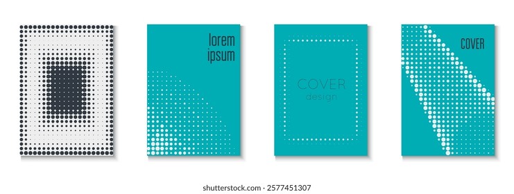 Dot Texture Set. Summer Concept With Minimal Art. Dynamic Elements In 2d Presentation. Music Flyer. Minimalist Graphic Pattern. Geometric Book Poster. Trendy Dot Texture