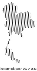 Dot Thailand map. Vector territory scheme. Cartographic pattern of Thailand map done of circles.