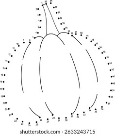 Dot to Dot Thanksgiving Pumpkin Isolated Coloring 