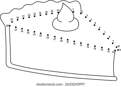 Dot to Dot Thanksgiving Sliced Pie Isolated 
