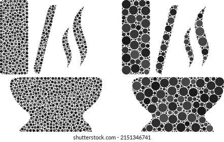 Dot toilet smell icon. Collage toilet smell icon organized from circle items in different sizes and color tints. Vector circle elements are organized into collage toilet smell icon.