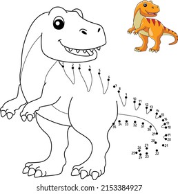  Dot to Dot Tyrannosaurus Dinosaur Isolated 