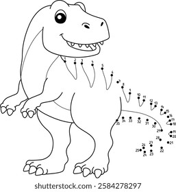 Dot to Dot Tyrannosaurus Dinosaur Isolated