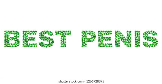 Dot vector Best Penis text isolated on a white background. Best Penis mosaic name of circle dots in various sizes.